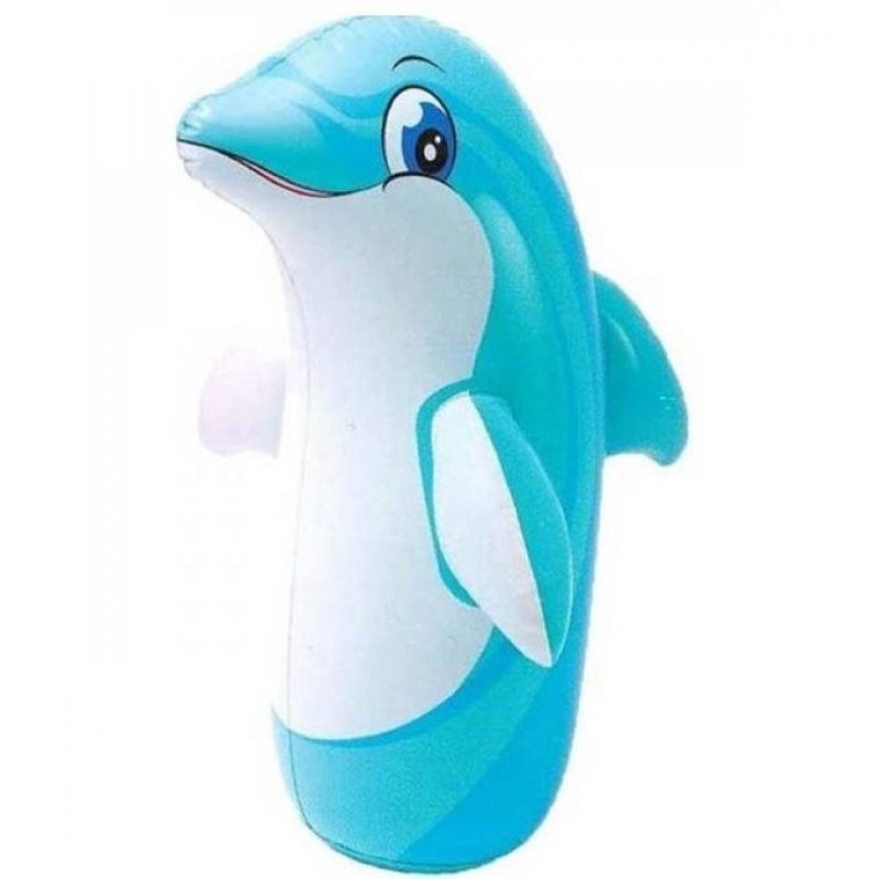 Dolphin Hit Me 3-D Inflatable Bouncer - Blue